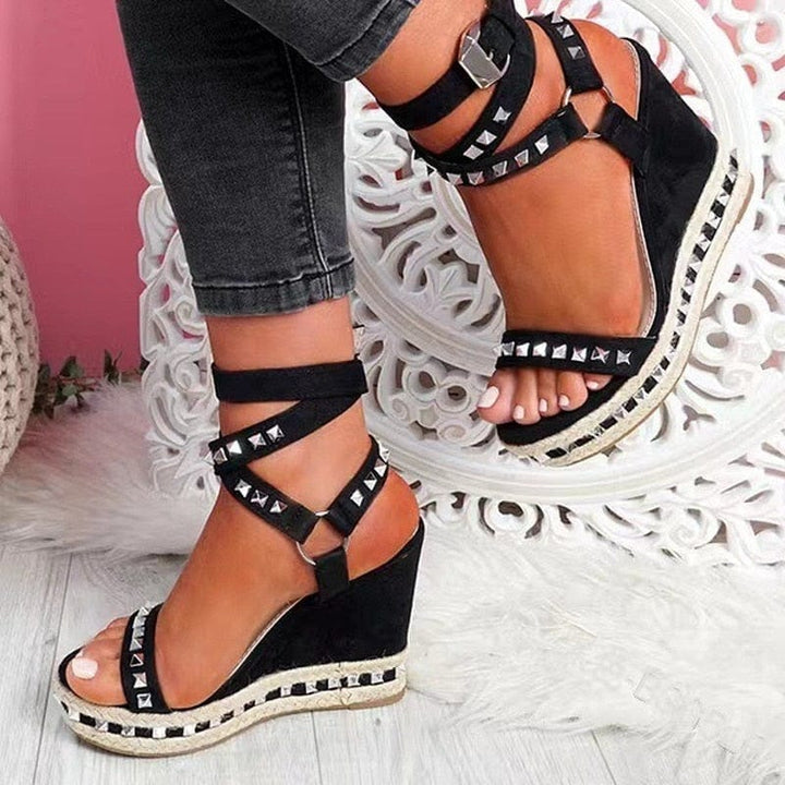 2022 NEW Wedges Sandals Summer Pumps with Ankle Strap Bennys Beauty World