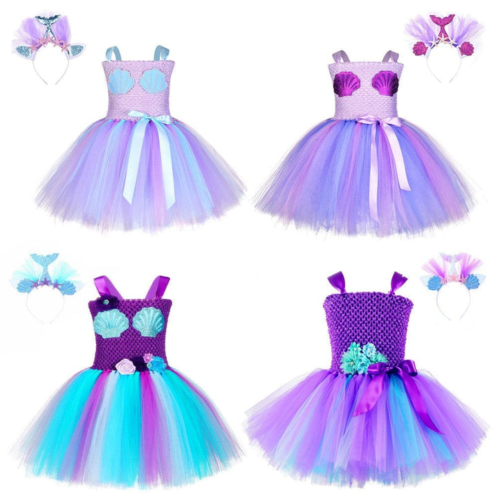 2022 New Fashion Kids Clothes Puffy Mermaid Girl sSequin Tutu Dress Bennys Beauty World