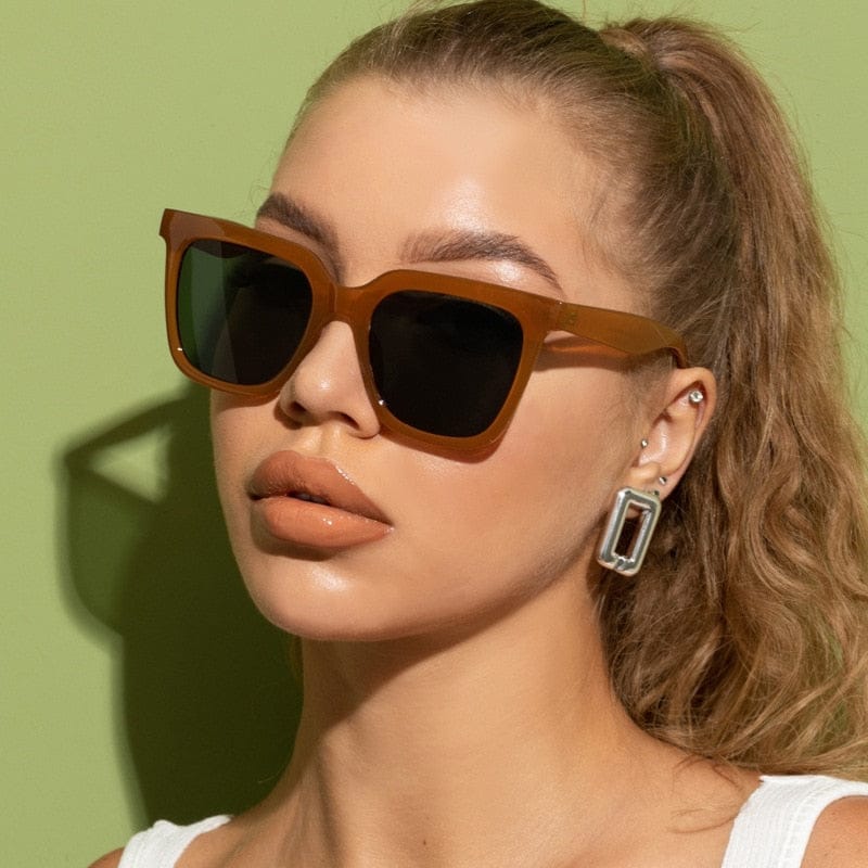 Square Fashion Sunglasses Woman Brand Designer Rectangle Sun