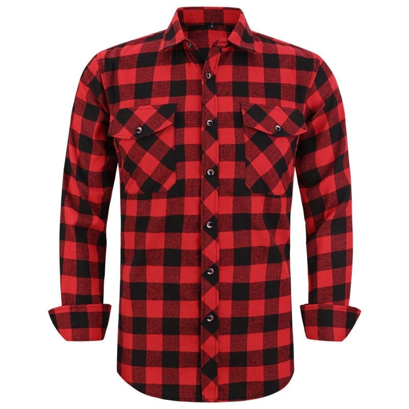 2022 New Men's Plaid Flannel Shirt Male Regular Shirt BENNYS 