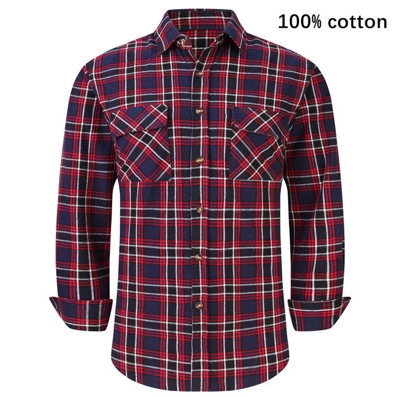 2022 New Men's Plaid Flannel Shirt Male Regular Shirt BENNYS 