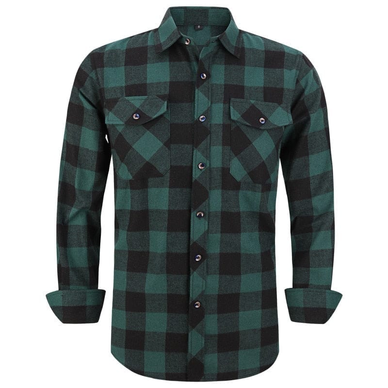 2022 New Men's Plaid Flannel Shirt Male Regular Shirt BENNYS 