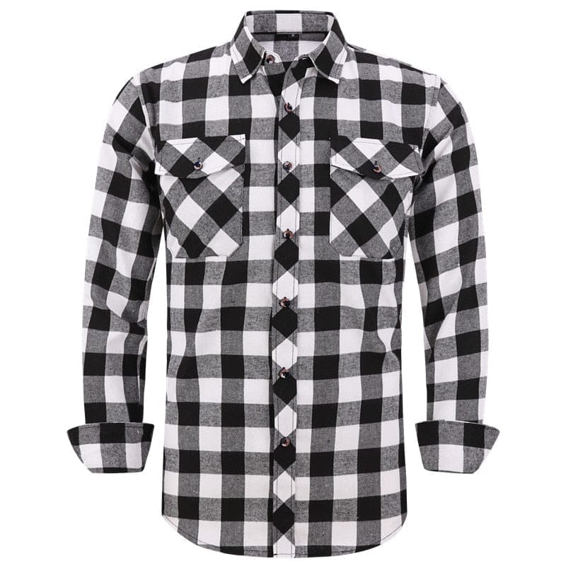 2022 New Men's Plaid Flannel Shirt Male Regular Shirt BENNYS 