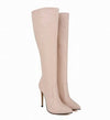 2022 P Leather Boots Women's Solid Color Long Boots Bennys Beauty World