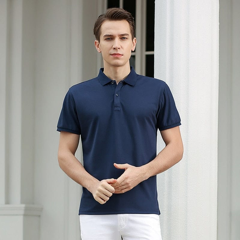 Business casual men polo clearance shirt