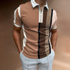 2022 Summer Plaid Striped Casual Mens Short Sleeve Polo Shirts Bennys Beauty World