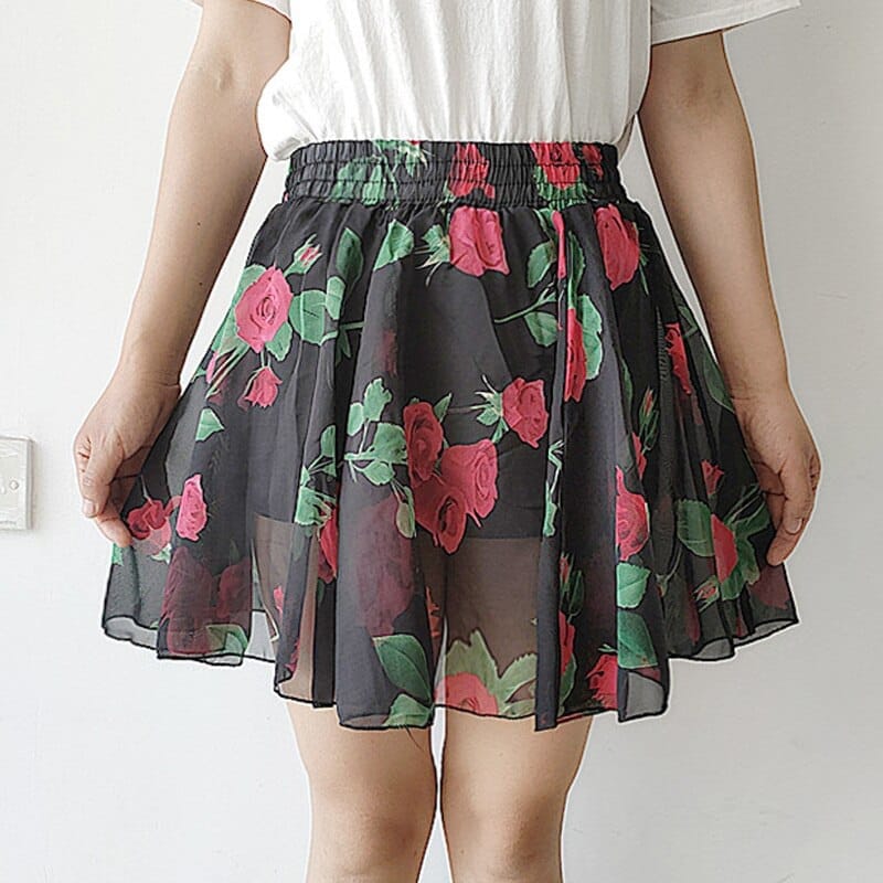 2022 Summer Skirt Women High Waist Chiffon Mini Skirt Bennys Beauty World