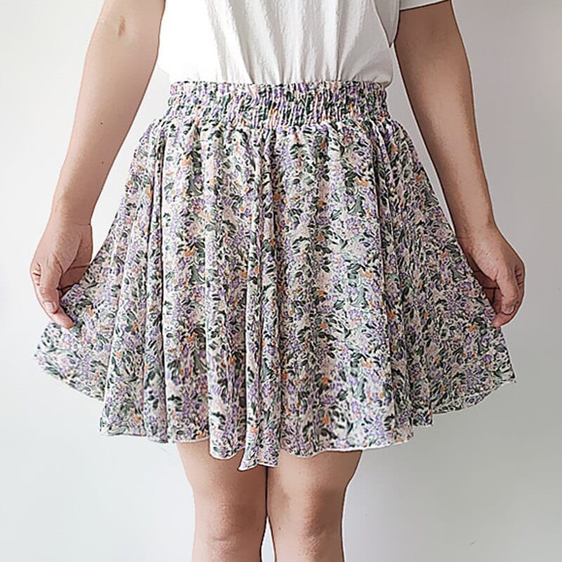 Chiffon mini outlet skirt high waist