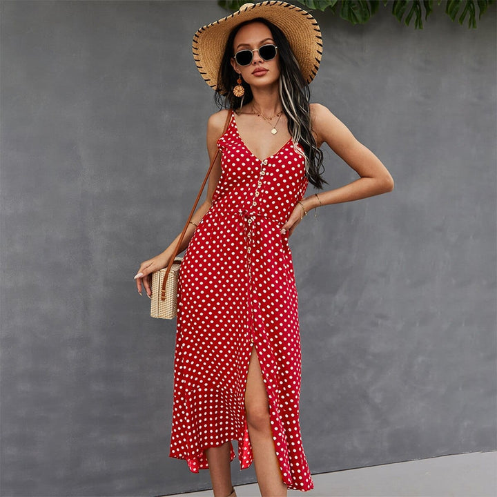 2022 Summer Women Midi Sundress Boho Beach Sexy Dress Bennys Beauty World