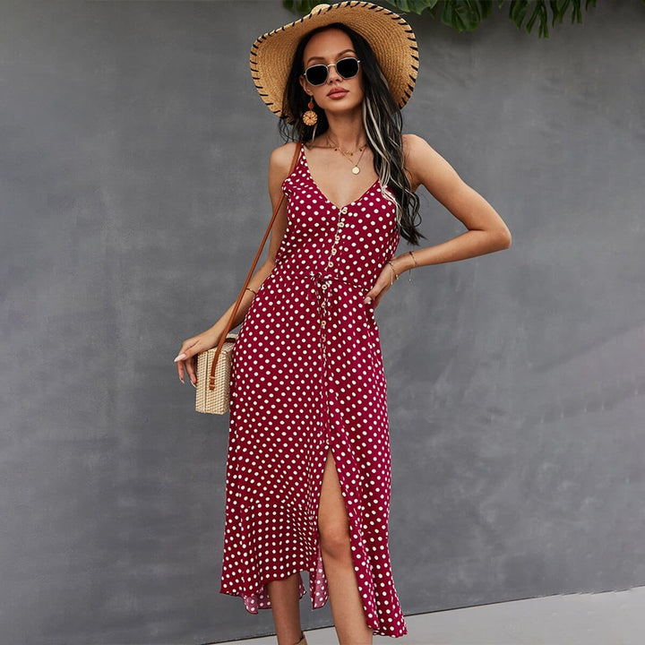 2022 Summer Women Midi Sundress Boho Beach Sexy Dress Bennys Beauty World