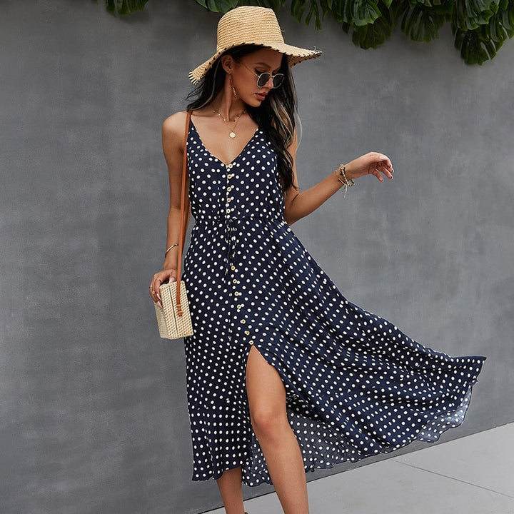 2022 Summer Women Midi Sundress Boho Beach Sexy Dress Bennys Beauty World