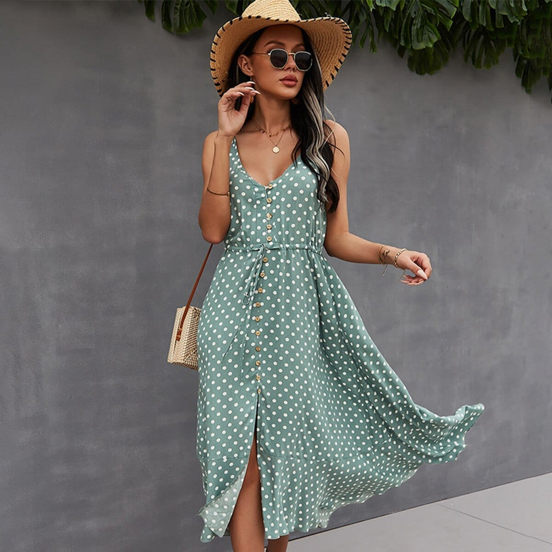 2022 Summer Women Midi Sundress Boho Beach Sexy Dress Bennys Beauty World