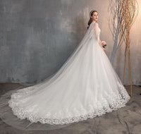 2022 Wedding Dress With Long Cape Lace Wedding Gown Bennys Beauty World