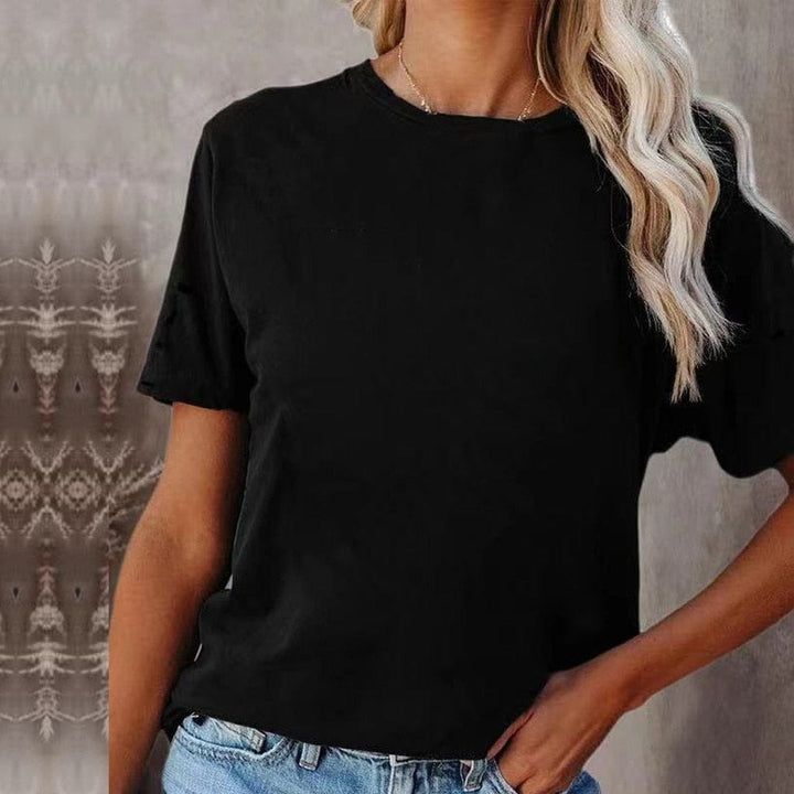 2023 Elegant Summer T-shirts Short Sleeve O-neck T-shirt Bennys Beauty World