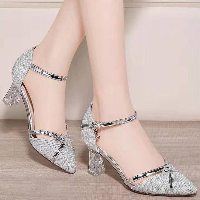 Low heel hot sale sequin shoes