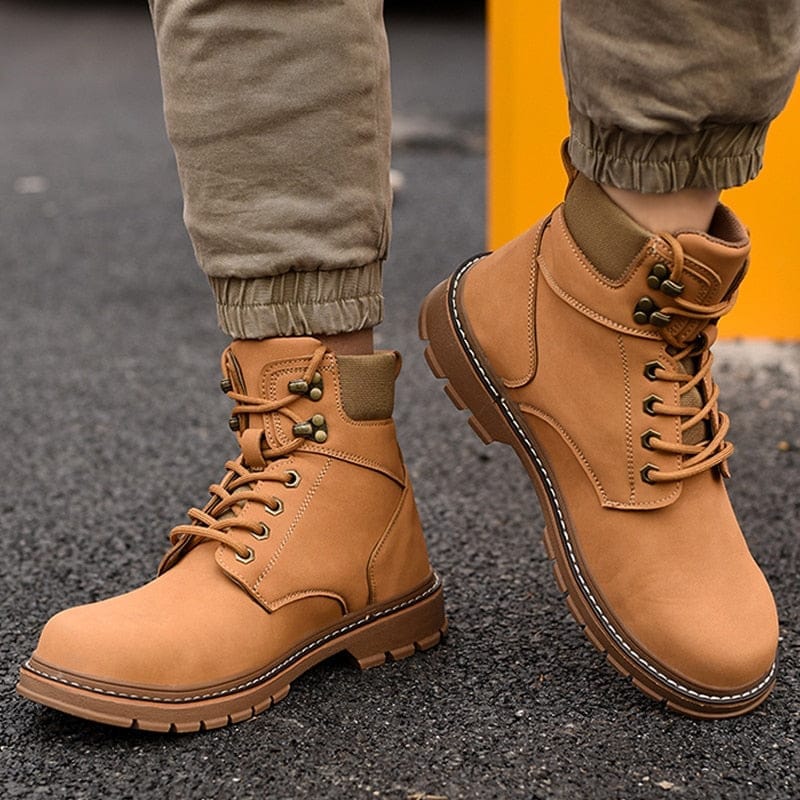 2023 Leather Boots Men Safety Shoes Men For Work Boots Bennys Beauty World