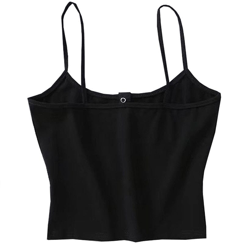 Women Black Hollow Out Tank Top Sexy Streetwear Cropped Tank Tops Fashion  Backless Crop Top