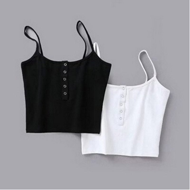 Summer Tank Tops for Women 2024 Women Fashionable and Sexy Solid Color  Contrast Backless Crop Top (Black, S) A M Tank Tops with Built in Bras at   Women's Clothing store