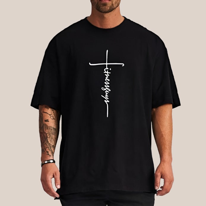 T-shirt surdimensionné pour hommes T-shirt d'été à manches mi-longues 