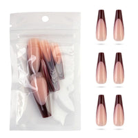 20Pcs Full Cover French Nails Press on Tips Coffin False Acrylic Ballerina Nails Bennys Beauty World