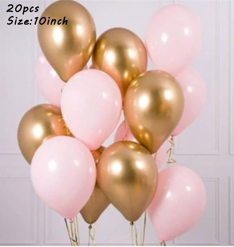 20pcs Chrome Metal Gold Silver Balloon Party Decorations Bennys Beauty World