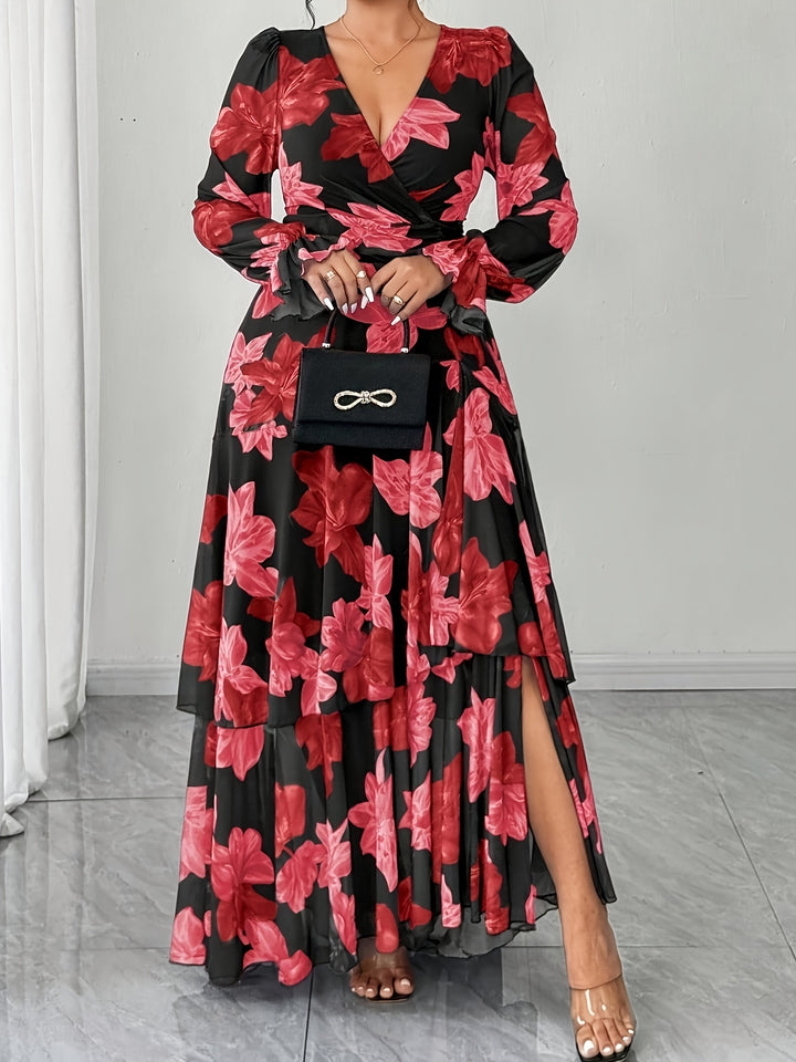 Plus Size, Fashion Casual Mesh Elegant Temperament Dress