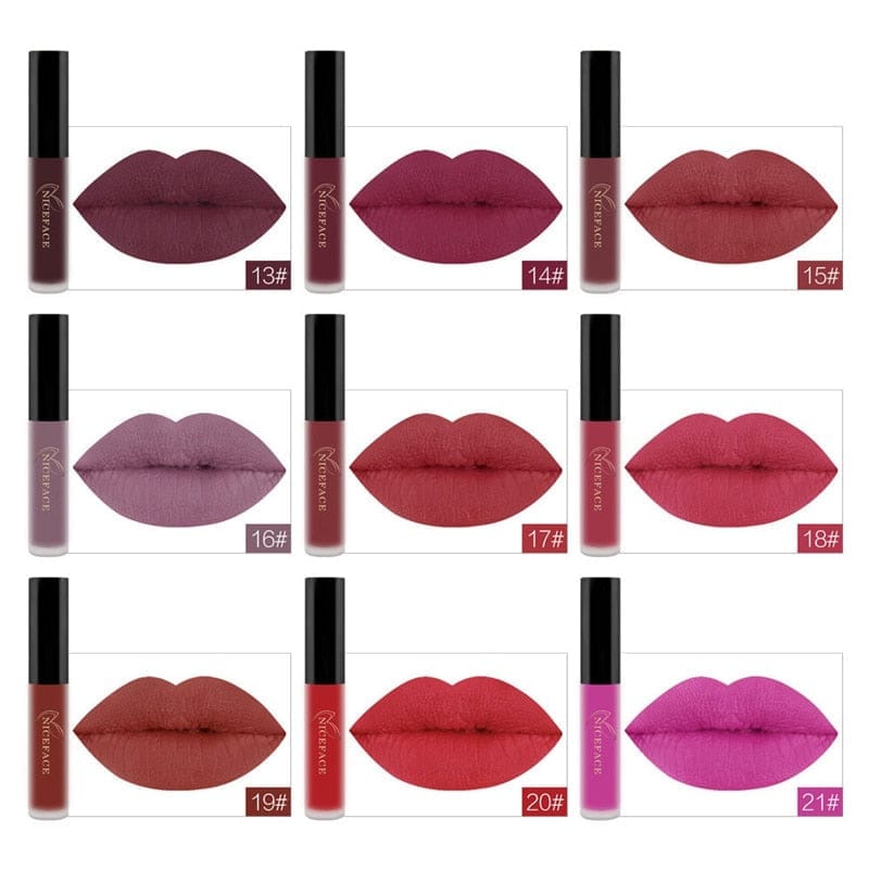 24 Colors Liquid Lipstick Waterproof Matte Pigmented Lip Gloss Bennys Beauty World