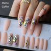 24 Pcs Butterfly Crystal Luxury Coffin Nude Press On Nails Bennys Beauty World