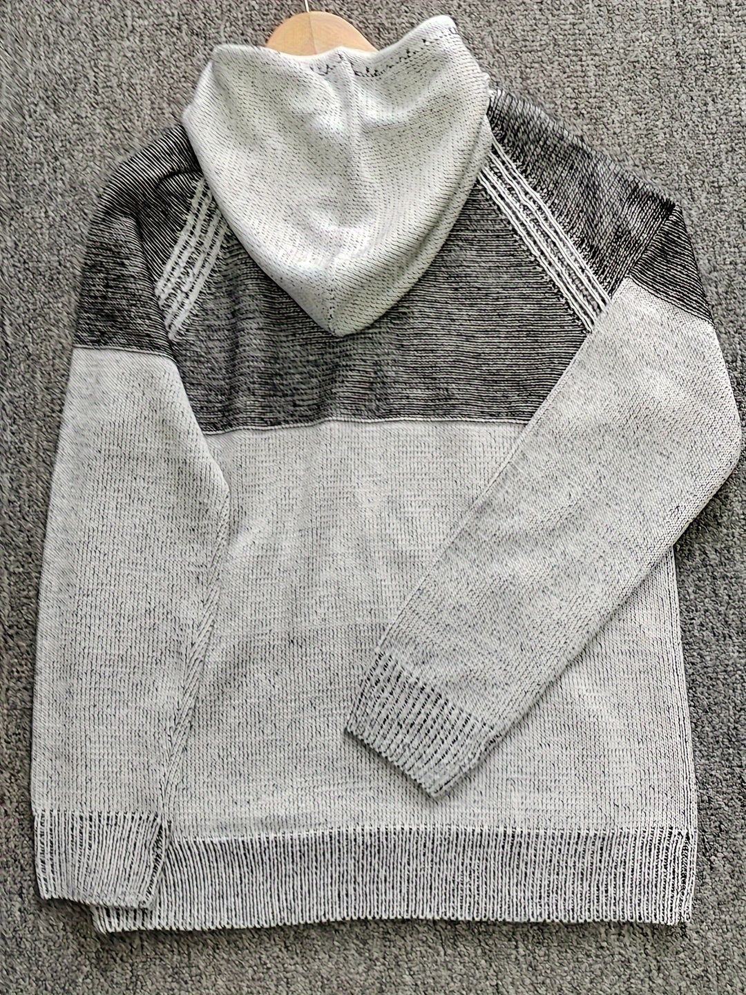 Color Block Knitted Sweater Hoodies For Men-Sweater-Bennys Beauty World