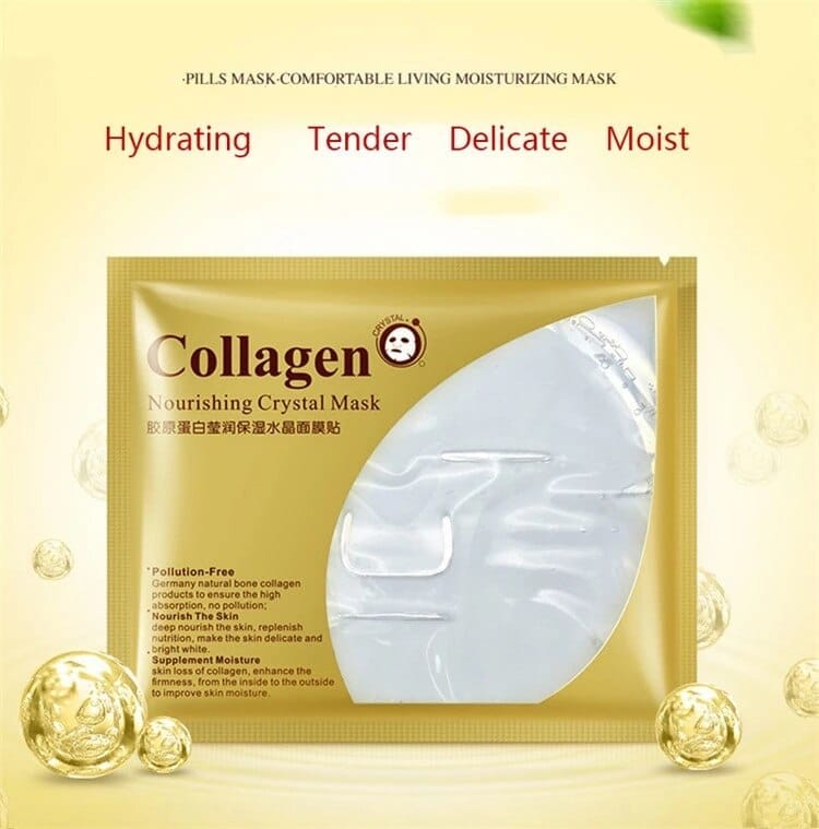 24K Gold Collagen Face Mask Crystal Gold Collagen Facial Masks Bennys Beauty World