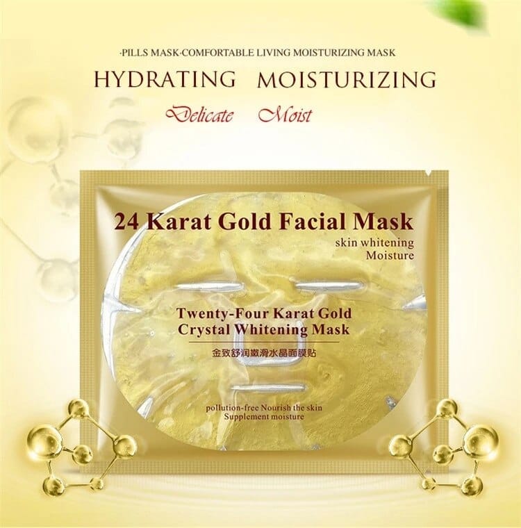 24K Gold Collagen Face Mask Crystal Gold Collagen Facial Masks Bennys Beauty World