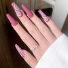 24Pcs/Box Detachable Gradient Pink Long Coffin False Nails Bennys Beauty World