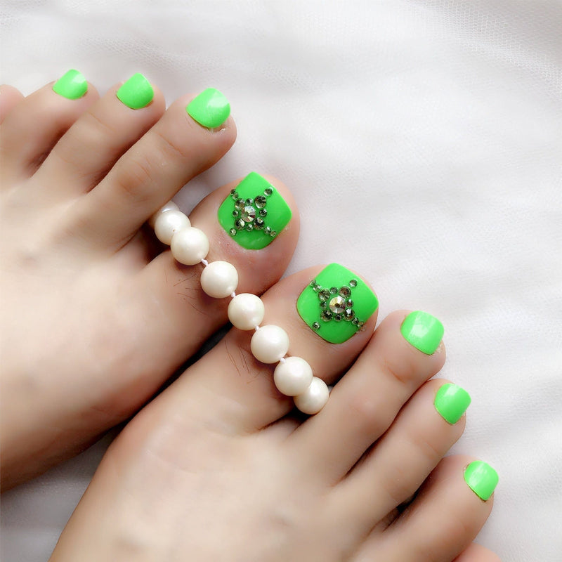 24Pcs/set Candy Color Artificial False Toe Nails Bennys Beauty World