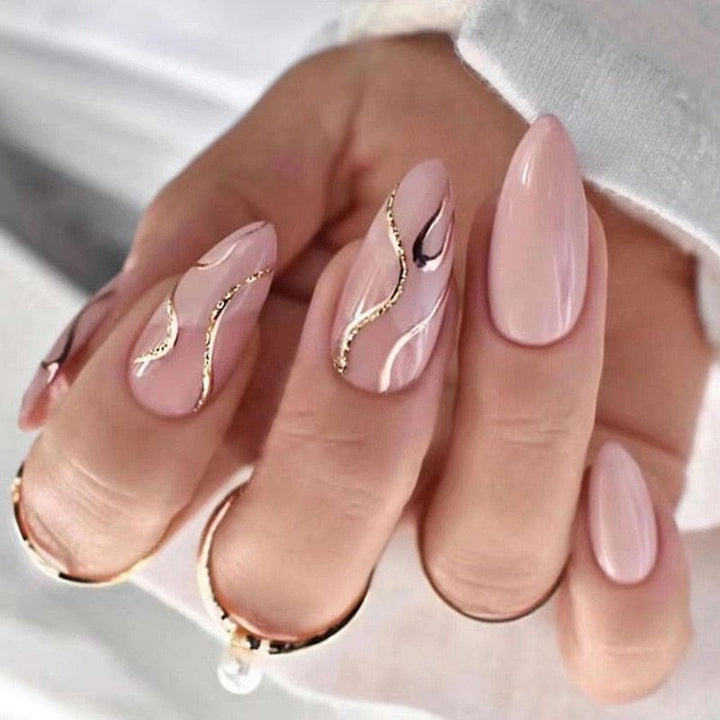 24pcs Long Stiletto Wearable French Fake Nails Bennys Beauty World