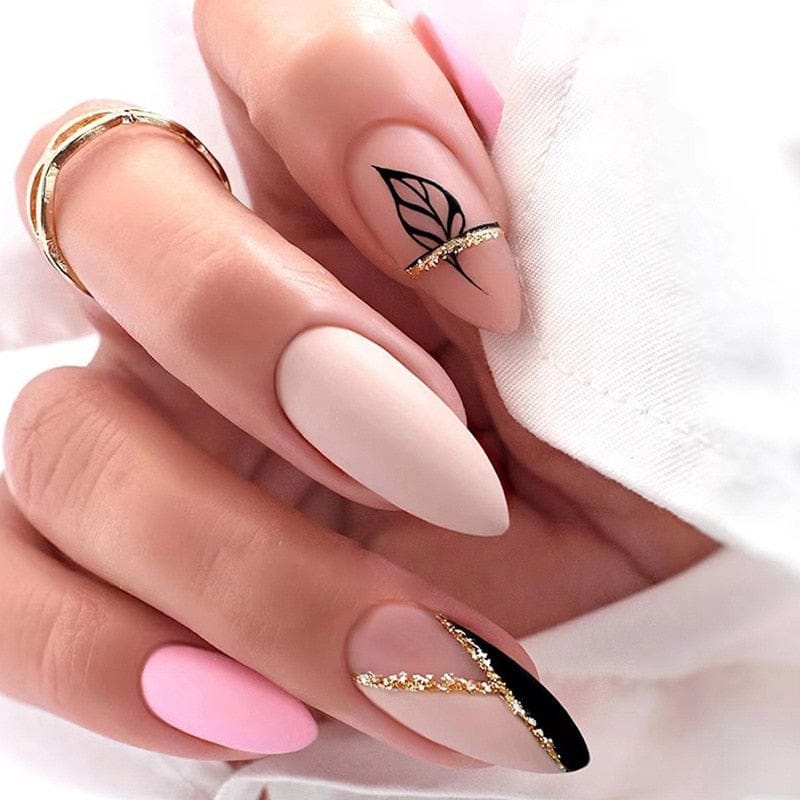 24pcs Long Stiletto Wearable French Fake Nails Bennys Beauty World