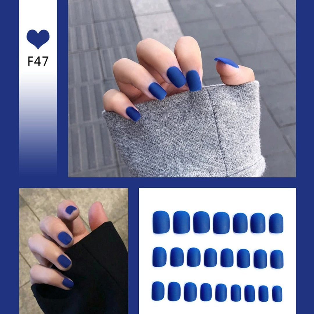 24pcs/box Full Cover fake Press on Nails Frosted Ballerina Acrylic Nails Bennys Beauty World