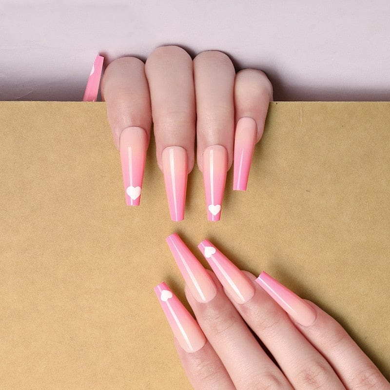24pcs/box fake nails with glue Bennys Beauty World
