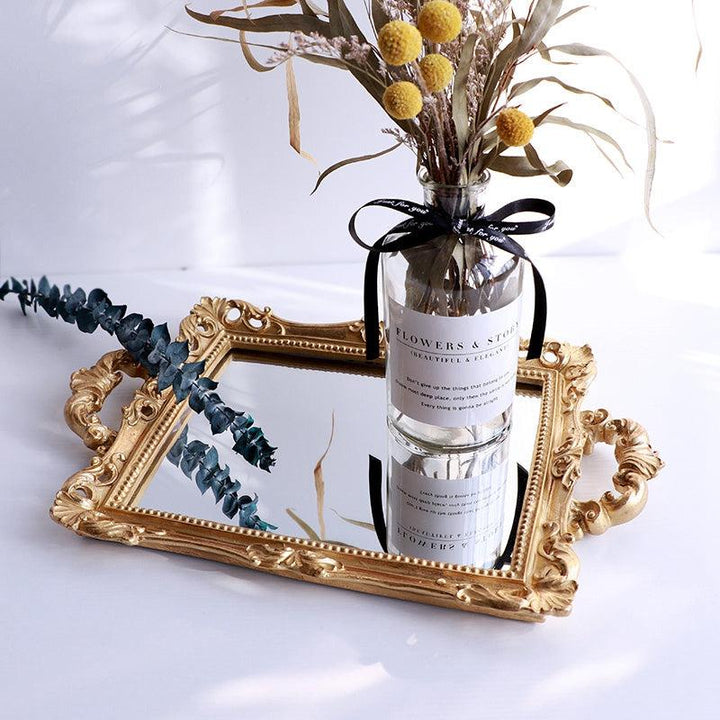 Golden Colour Mirror Decor Tray