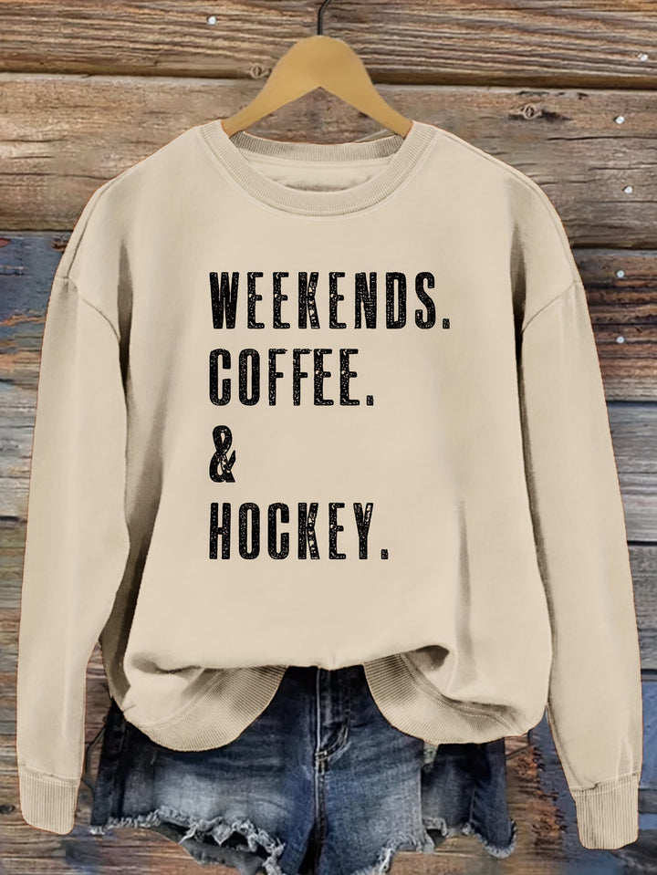 Coffee & Hockey Print Shirt-Bennys Beauty World