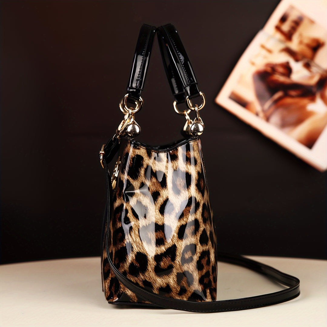 Women's Leopard Print Trendy Large Capacity Tote Bag