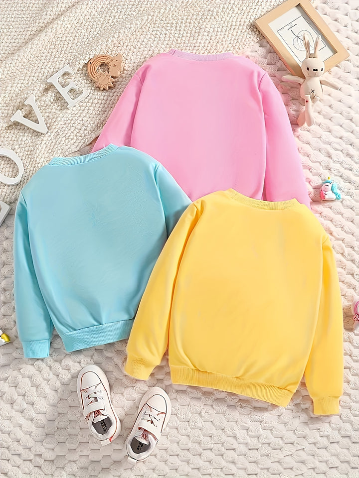3pcs Girls' Unicorn Sweatshirt Collection