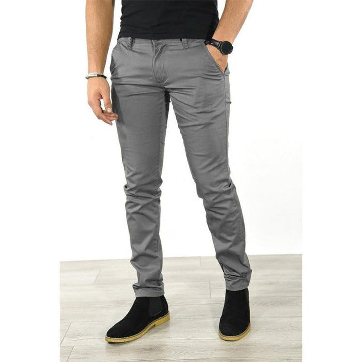 Solid Color Men's New Casual Trousers-Pant-Bennys Beauty World