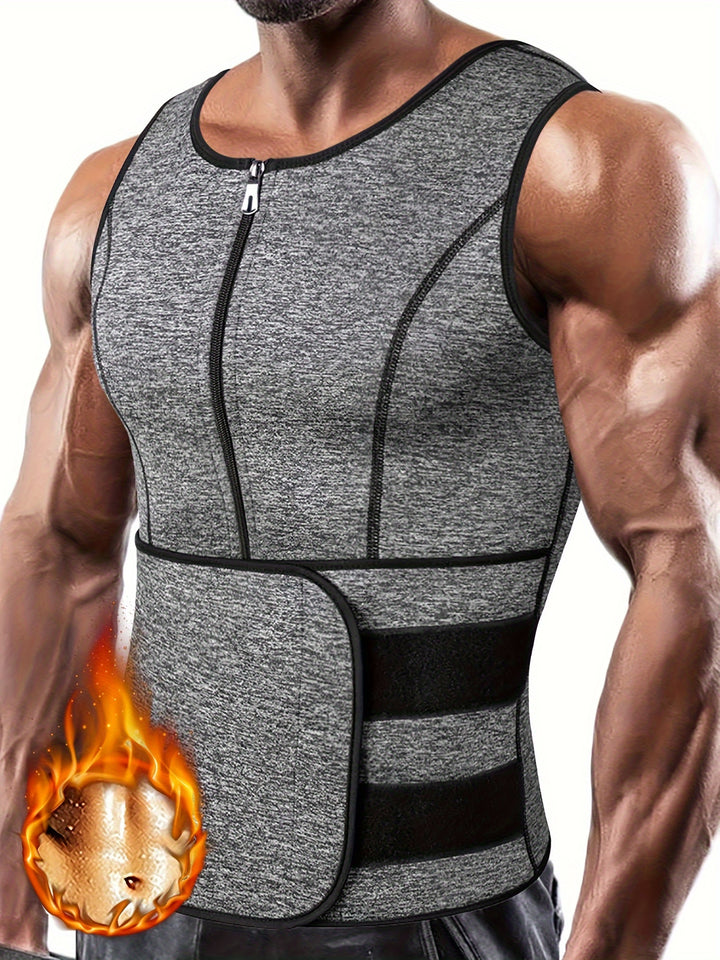 TKPARK Men's Adjustable Compression Tank Top &amp; Waist Trainer
