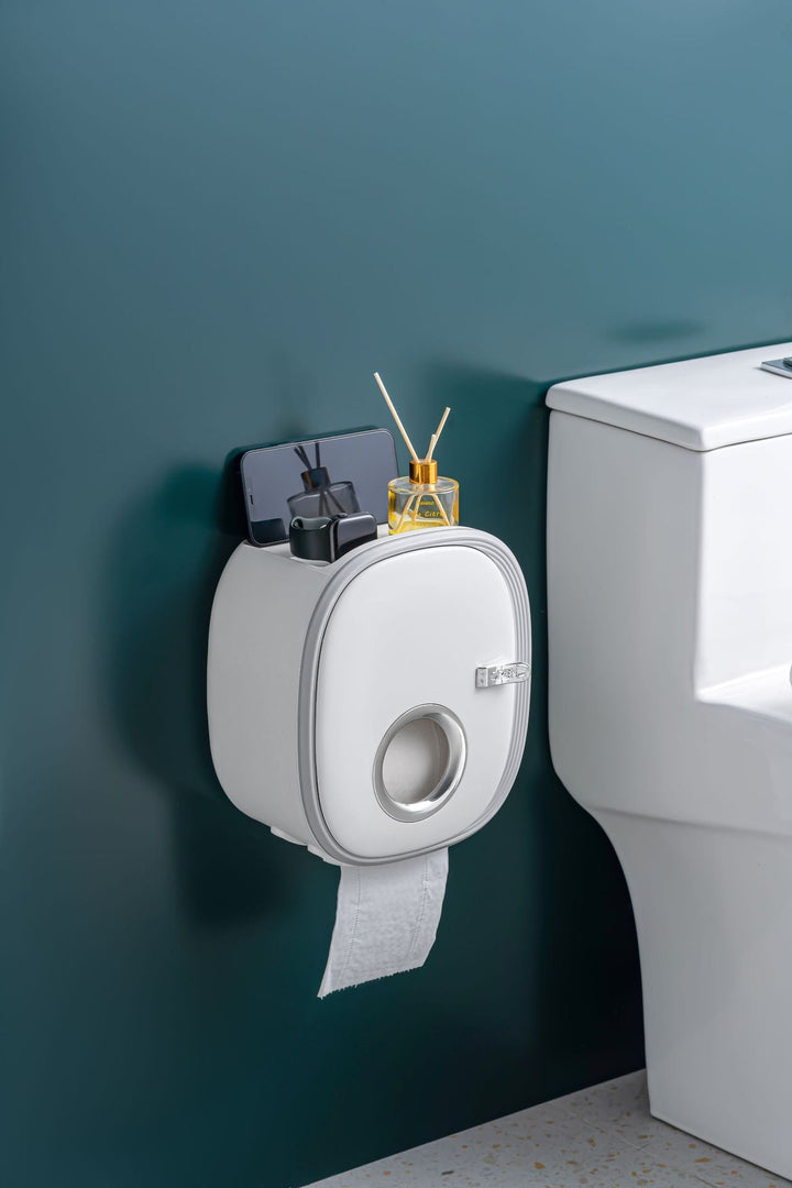 Wall-mounted Punch-free Toilet Paper Extraction Box Storage Rack