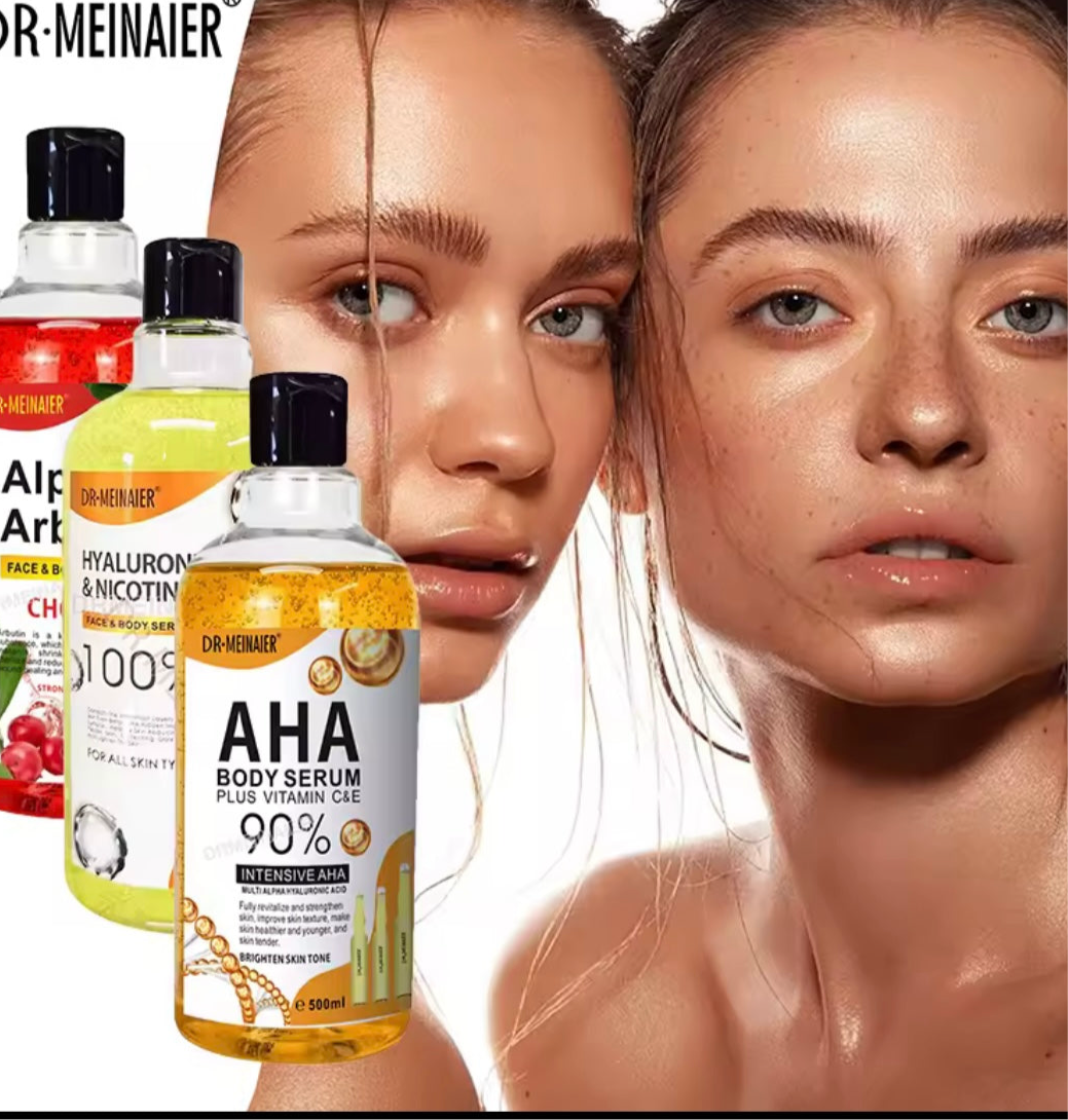 500ml AHA Hyaluronic Vitamin C Arbutin Face and Body Serum