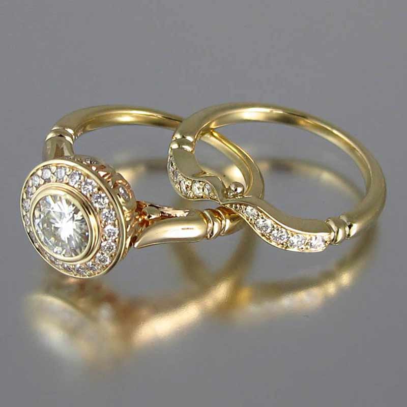 2PC Bridal Ring Sets Romantic Proposal Wedding Rings For Women Bennys Beauty World