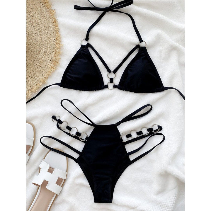 2PCs Sexy Rings Straps Cut Out Bikini Women's Swimwear Bennys Beauty World