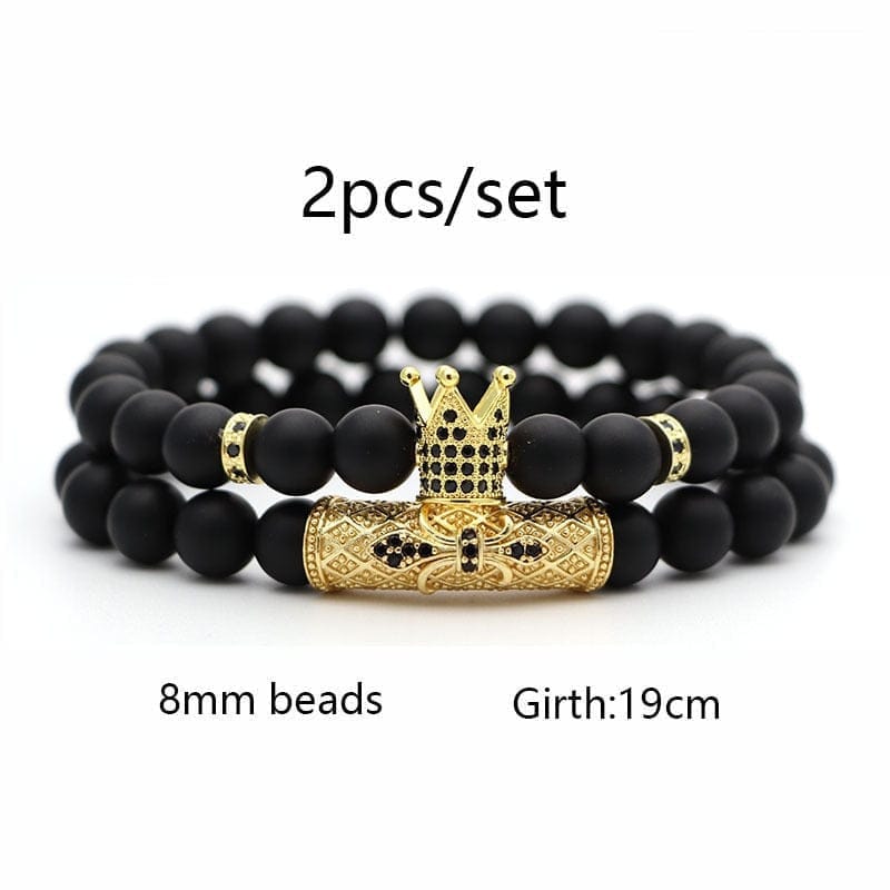 2Pcs/Set Natural Stone 4 Style Bead Man Bracelets Bennys Beauty World