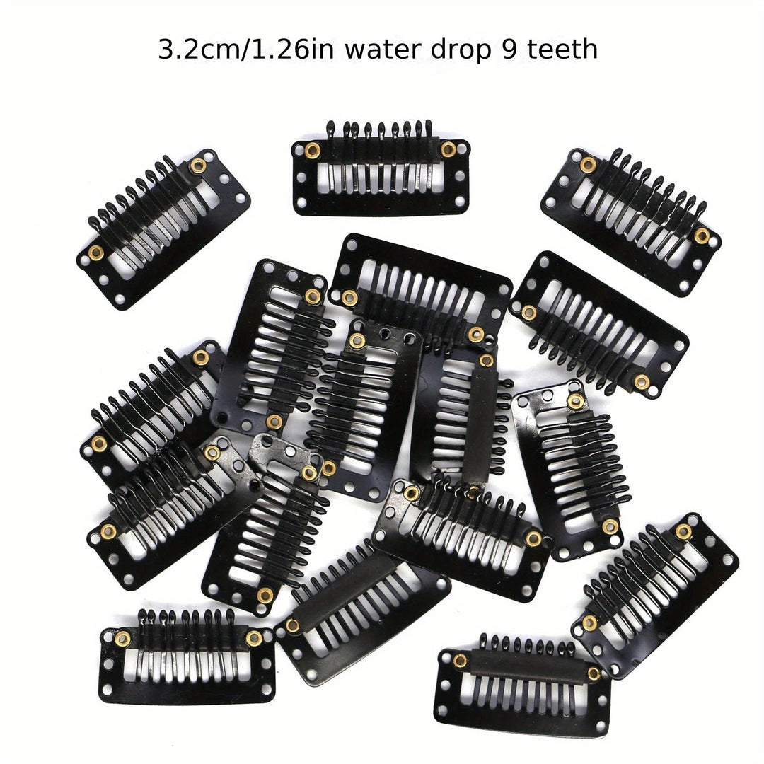 24pcs/SET Wig Clips For Hair Cloth Wig Combs Flat Hair Clips