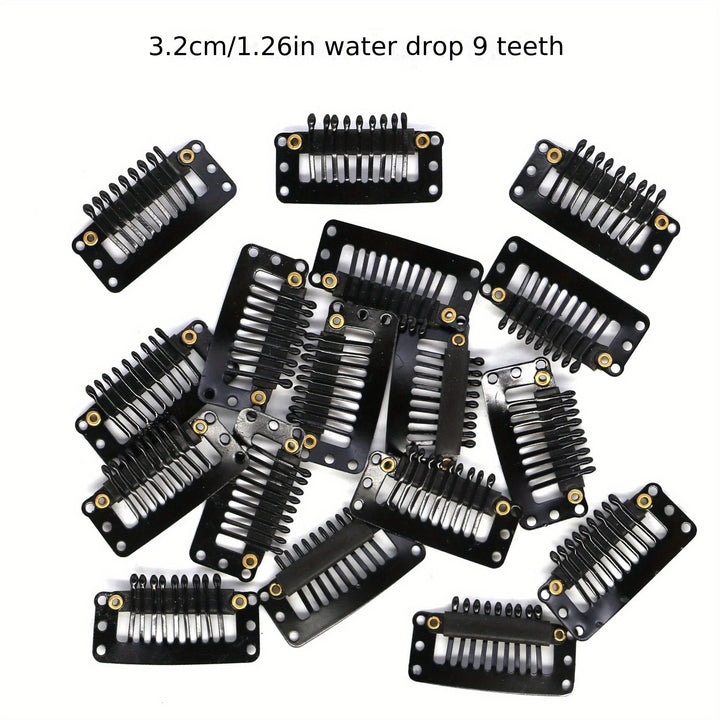 24pcs/SET Wig Clips For Hair Cloth Wig Combs Flat Hair Clips